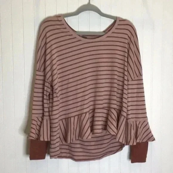 💖 Free People | We The Free Thermal Ruffled Top Size Medium - Picture 6 of 7